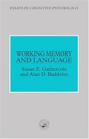 Cover of: Working Memory And Language by Susan E. Gathercole