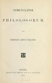 Cover of: Nomenclator philologorum