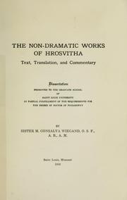 Cover of: The non-dramatic works of Hrosvitha by Hrotsvitha