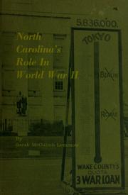 Cover of: North Carolina's role in World War II by Sarah McCulloh Lemmon