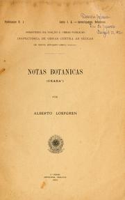 Cover of: Notas botânicas (Ceará) by Alberto Löfgren