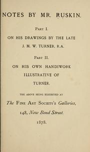 Cover of: Notes by Mr. Ruskin