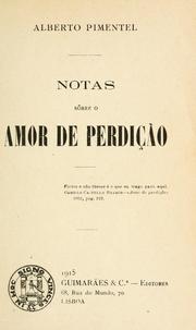 Cover of: Notas sôbre o Amor de perdição.