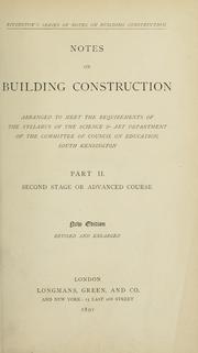 Cover of: Notes on building construction by Percy Gaillemard Llewellen Smith