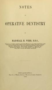 Cover of: Notes on operative dentistry.