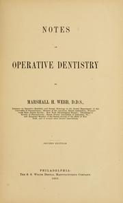 Cover of: Notes on operative dentistry