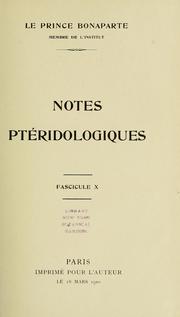 Cover of: Notes ptéridologiques.