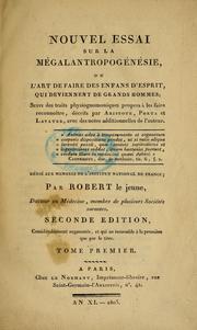 Cover of: Nouvel essai sur la mégalantropogénésie by L.-J.-M Robert