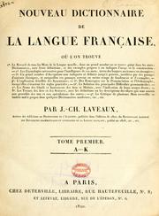 Cover of: Nouveau dictionnaire de la langue française. by J.-Charles Laveaux