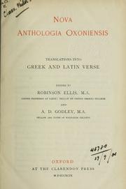 Cover of: Nova anthologia Oxoniensis