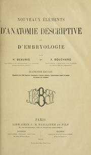 Cover of: Nouveaux éléments d'anatomie descriptive et d'embryologie