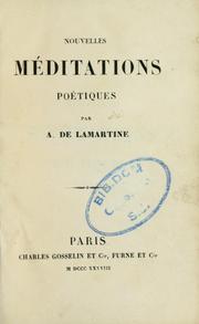 Cover of: Nouvelles méditations poétiques by Alphonse de Lamartine