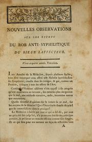 Cover of: Nouvelles observations sur les effets du rob anti-syphilitique