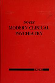 Cover of: Noyes' modern clinical psychiatry. by Arthur P. Noyes
