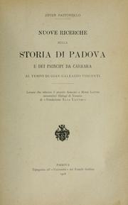 Cover of: Nuove ricerche sulla storia di Padova