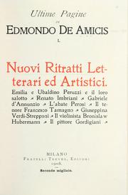 Cover of: Nuovi ritratti letterari ed artistici. by Edmondo De Amicis