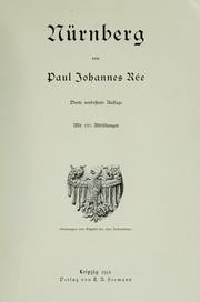 Cover of: Nürnberg by Paul Johannes Rée