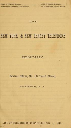 The New York & New Jersey Telephone  Company by New York and New Jersey Telephone Company