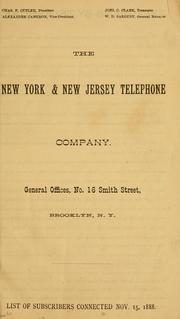 Cover of: The New York & New Jersey Telephone  Company by New York and New Jersey Telephone Company