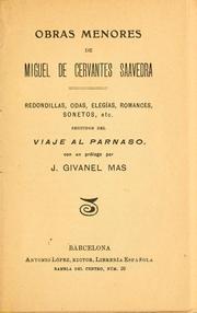 Cover of: Obras menores de Miguel de Cervantes Saavedra, con un prólogo por J. Givanel Mas. by Miguel de Cervantes Saavedra