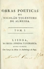 Cover of: Obras poeticas de Nicolao Tolentino de Almeida.