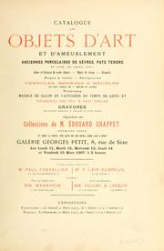 Cover of: Objets d'art et d'ameublement, première vente.