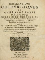 Cover of: Observations chirvrgiqves