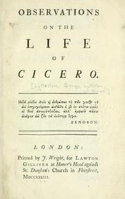 Cover of: Observations on the life of Cicero.