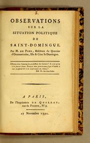 Cover of: Observations sur la situation politique de Saint-Domingue
