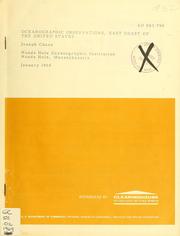 Cover of: Oceanographic observations, 1965: east coast of the United States.