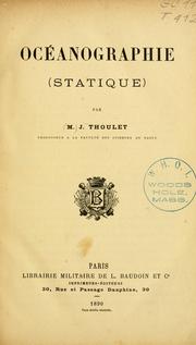 Cover of: Océanographie (statique)