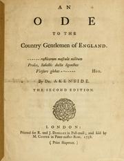 Cover of: An ode to the country gentlemen of England by Mark Akenside