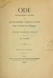 Cover of: Ode autographa e inedita de Alexandre Herculano