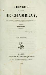 Cover of: Oeuvres by Georges marquis de Chambray