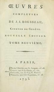 Cover of Oeuvres complettes de J.J. Rousseau, citoyen de Genève