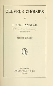 Cover of: Oeuvres choisies de Jules Sandeau