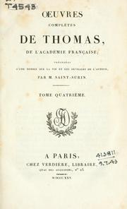Cover of: Oeuvres complètes. by Antoine Léonard Thomas