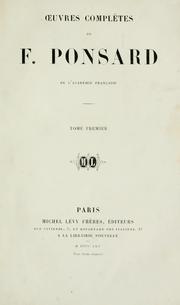Cover of: Oeuvres complètes de F. Ponsard.