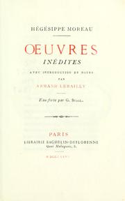 Cover of: Oeuvres inédites, avec introd. et notes par Armand Lebailly.