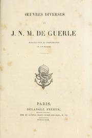 Cover of: Oeuvres diverses. by Jean-Marie-Nicolas Deguerle