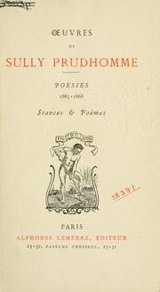 Cover of: Oeuvres de Sully Prudhomme.