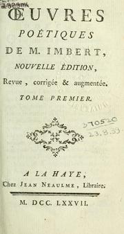 Cover of: Oeuvres poétiques, de M. Imbert.
