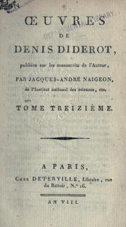 Cover of: Oeuvres de Diderot.: Publiées sur les manuscrits de l'auteur
