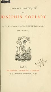 Cover of: Oeuvres poétiques de Josephin Soulary. by Joseph Marie Soulary
