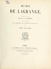Cover of: Oeuvres. by Joseph Louis Lagrange
