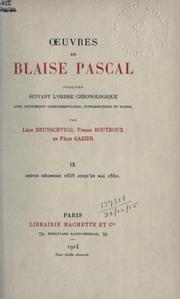 Cover of: Oeuvres. by Blaise Pascal