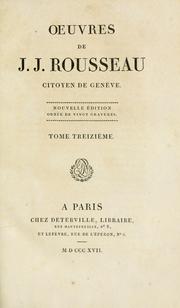 Cover of: Oeuvres de J.J. Rousseau citoyen de Genève. by Jean-Jacques Rousseau