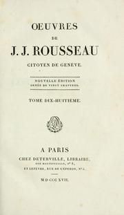 Cover of: Oeuvres de J.J. Rousseau citoyen de Genève. by Jean-Jacques Rousseau