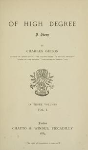 Cover of: Of high degree | Gibbon, Charles