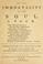 Cover of: Of the immortality of the soul